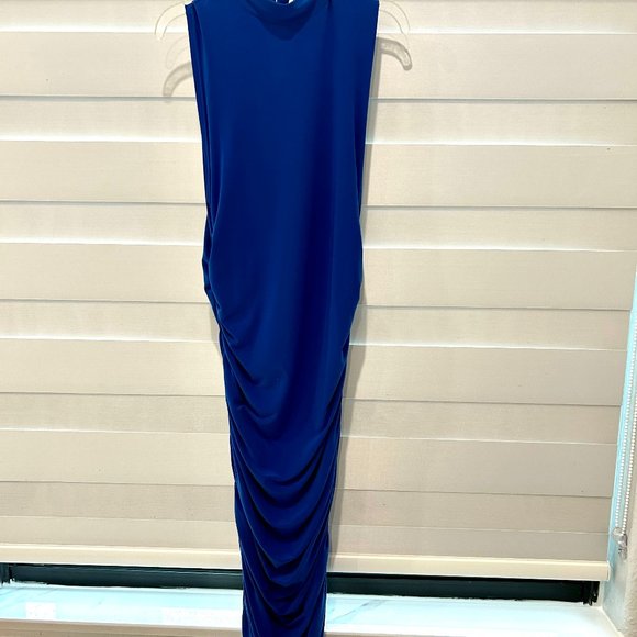 EUC Club L - High Neck Bodycon Midaxi Dess - Cobalt Color - Picture 2 of 4